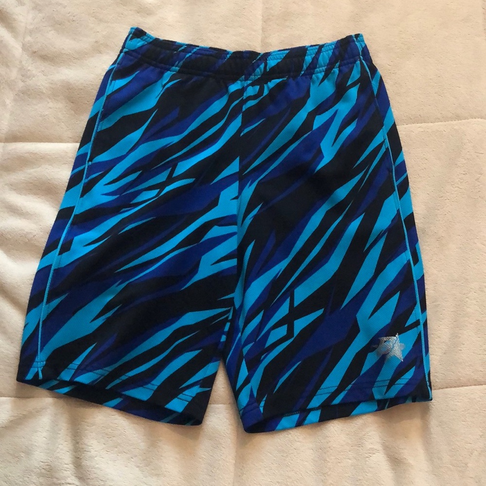 Blue and black shorts